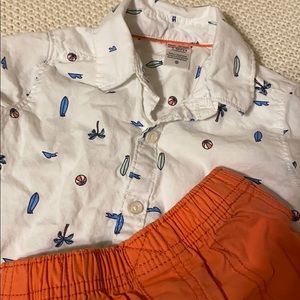Carters beach short sleeve button down and shorts